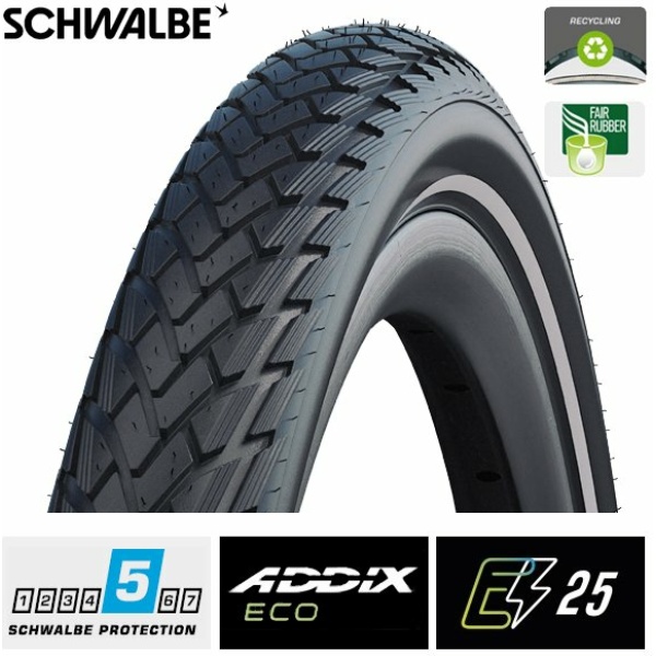 Schwalbe btb Marathon Perf G-Guard 28 x 1 1/2 zw r Zwart