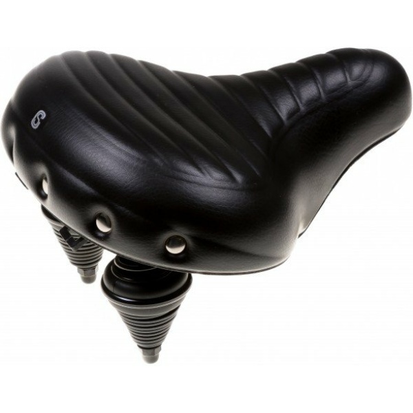 Selle Comfort abel fietszadel waterdicht lichtgewicht geribbeld zwart - 270 mm x 240 mm