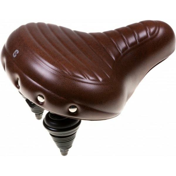 Selle Comfort Comfortabel fietszadel - waterdicht - lichtgewicht - bruin geribbeld - 270 mm x 240 mm