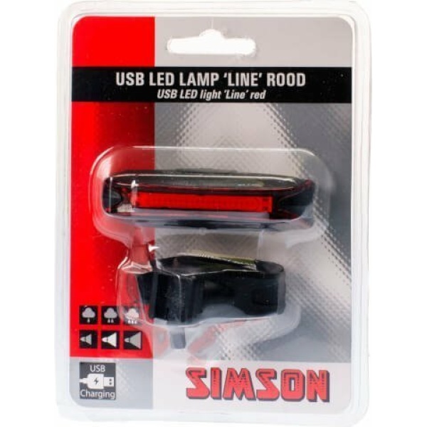 Simson Line Achterlicht 20 LED USB - 022008 Zwart - Afbeelding 4