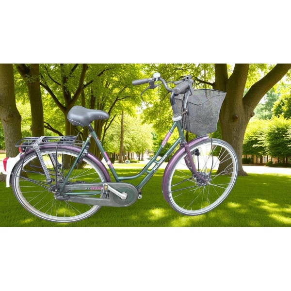 Batavus Piazza 26 inch.SRAM 5 Versnelling handrem Groen / Paars Dames