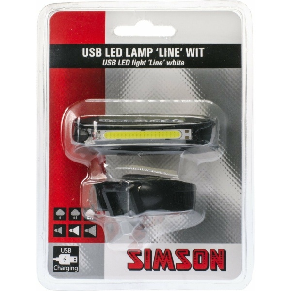 Simson Line USB 20 LED koplamp wit 8 LUX 022007 Zwart - Afbeelding 3