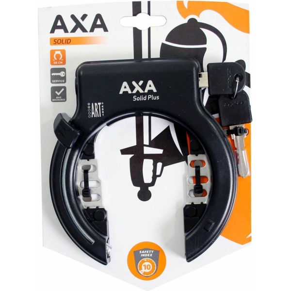 Axa Veiligheidsslot Solid Plus op Blister ART** geschikt voor insteek ketting Zwart - Afbeelding 3
