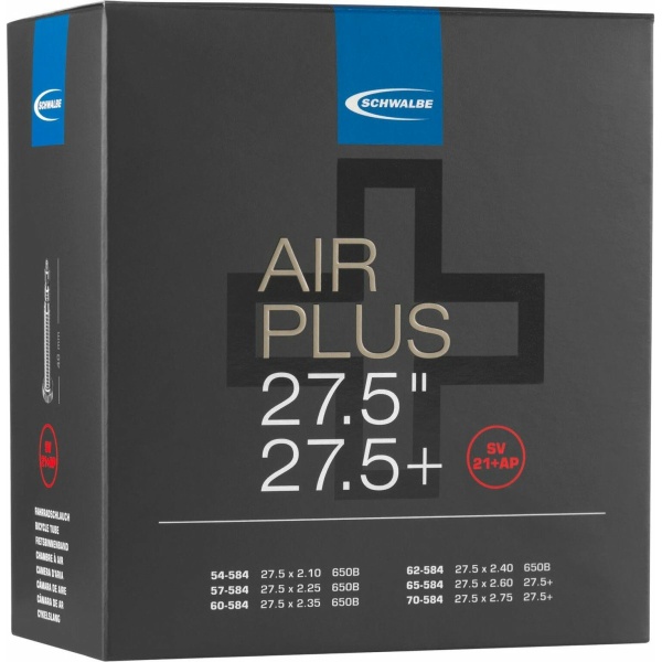 Schwalbe Air Plus Binnenband 27.5x2.10-2.80" (54-70/584) FV 40mm - Zwart