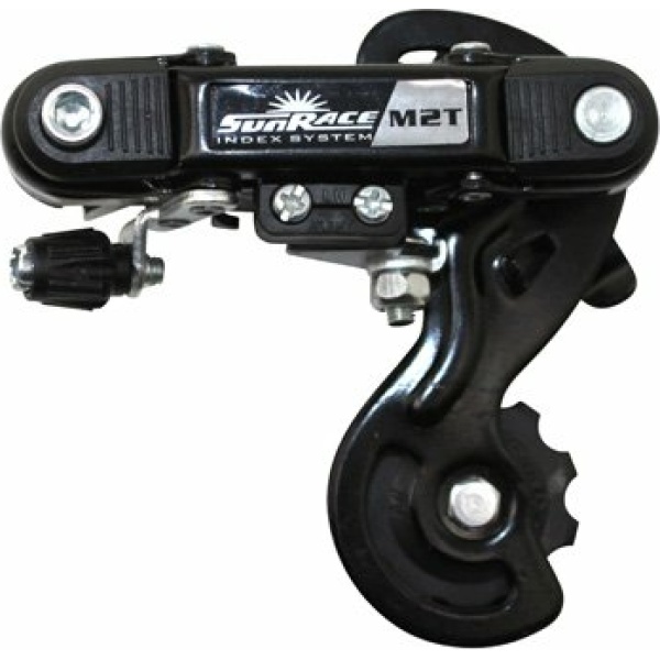 Sunrace Achterderailleur RDM2T 6/7V korte kooi (oog) Zwart - Afbeelding 2