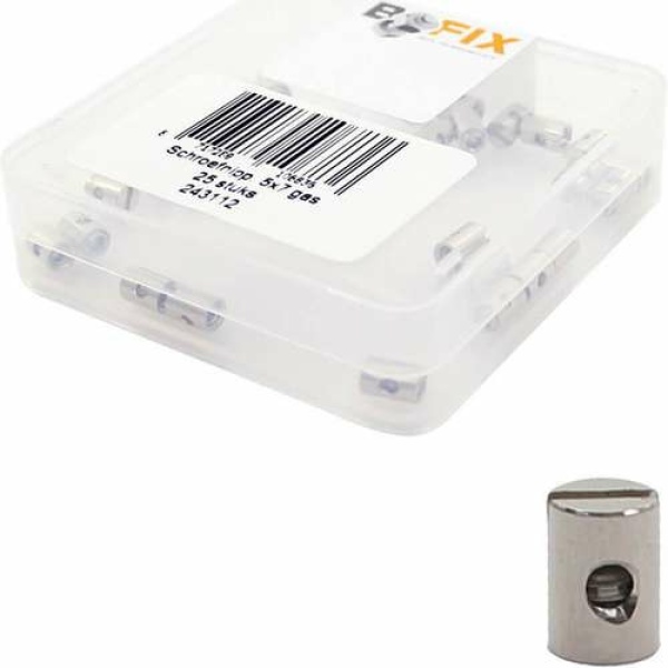 Bofix Schroefnippel 5-7 gas 243112 Zilver
