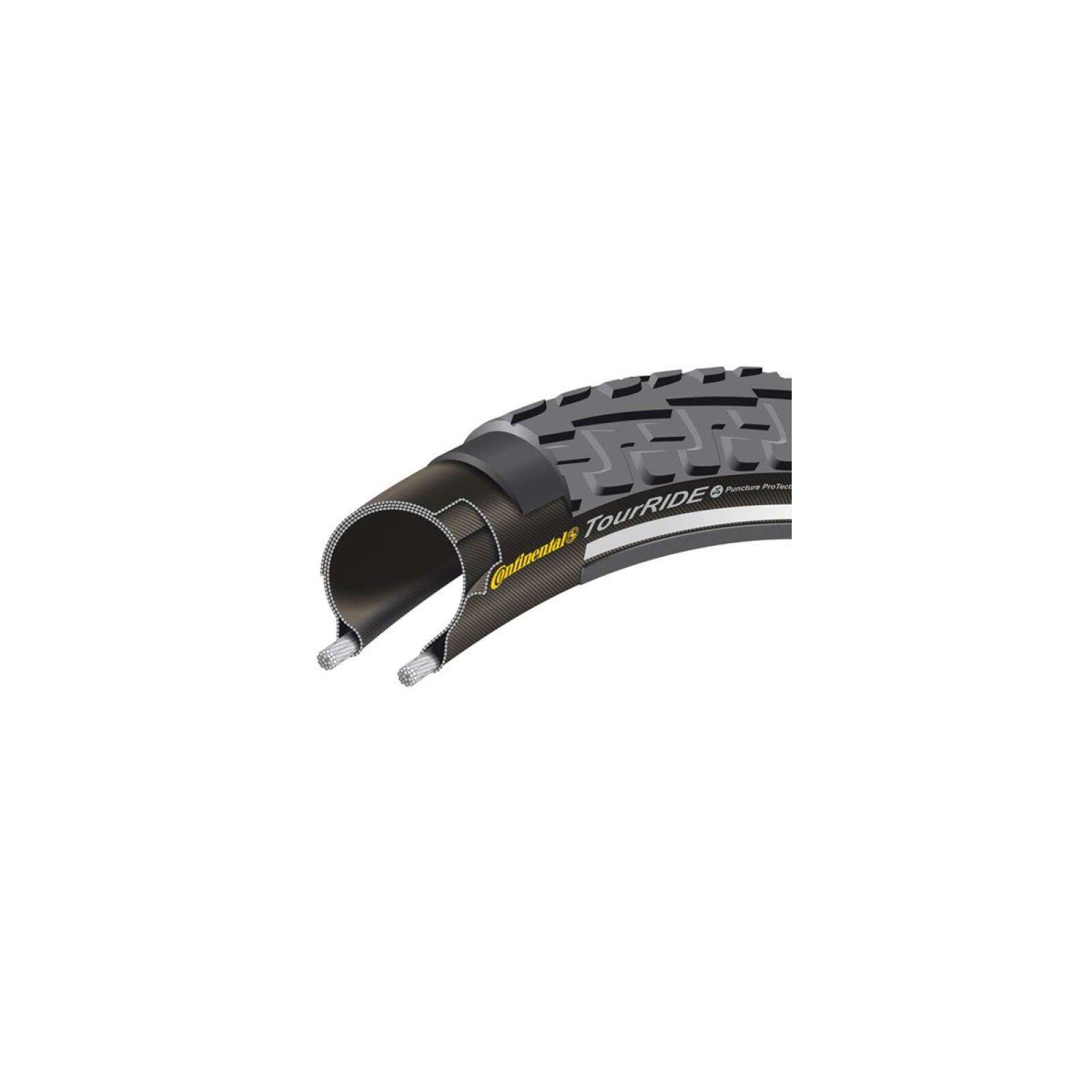 Continental Tour Ride Buitenband 27x1 1/4" EPB Reflex-Zwart Zwart - Afbeelding 4