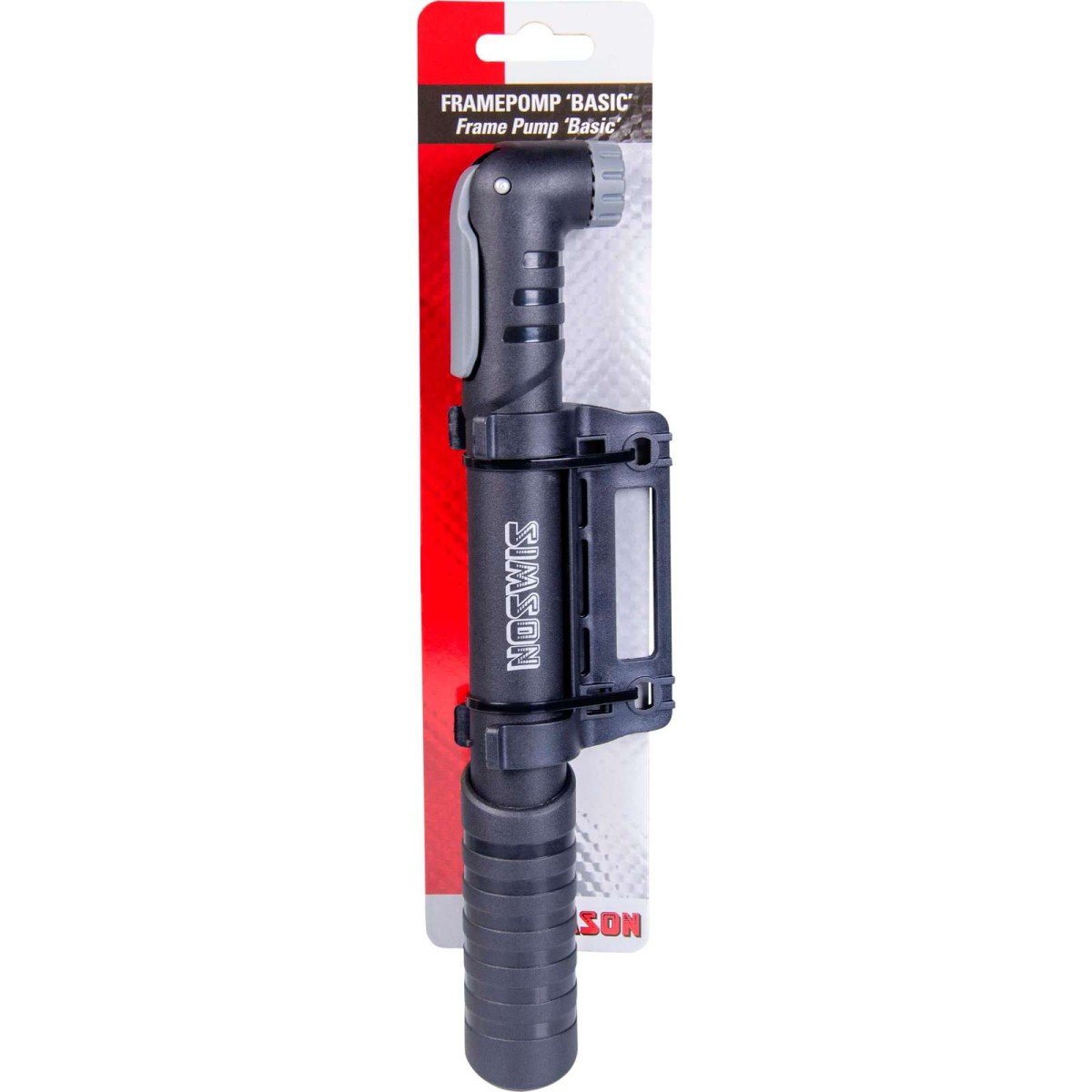 Simson Basic Framepomp + Houder -Altijd een Betrouwbare Fietspomp bij de Hand Zwart - Afbeelding 2