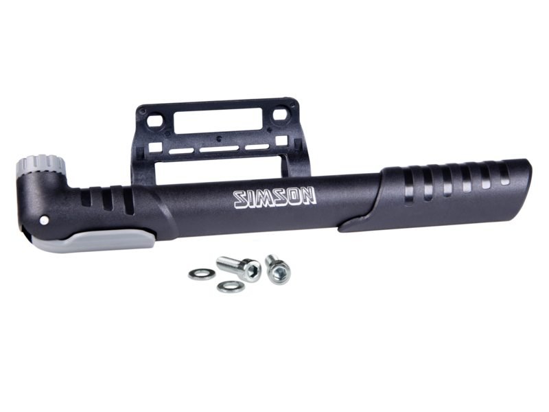 Simson Basic Framepomp + Houder -Altijd een Betrouwbare Fietspomp bij de Hand Zwart