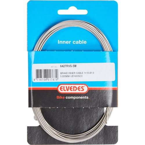 Elvedes Binnenkabel Achterrem Universeel 5M T-Nippel RVS - Grijs Zilver - Afbeelding 4