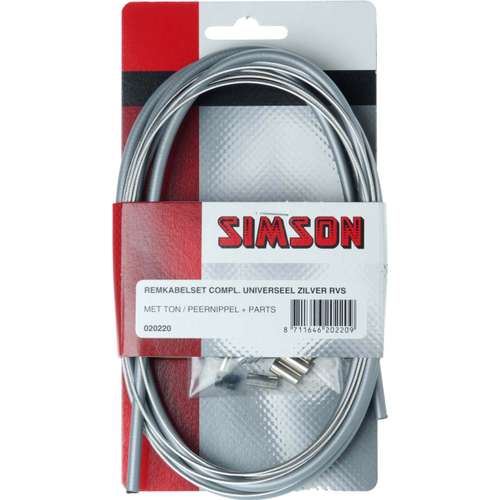 Simson Remkabelset Universeel Compleet RVS 00 Zilver - Afbeelding 2