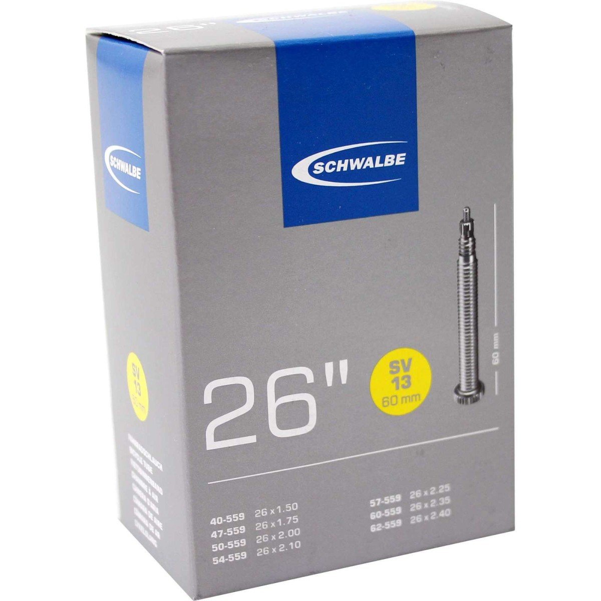Schwalbe (SV13) Binnenband 26 Breed Frans Ventiel 60 mm 40-62-559 Zwart - Afbeelding 3