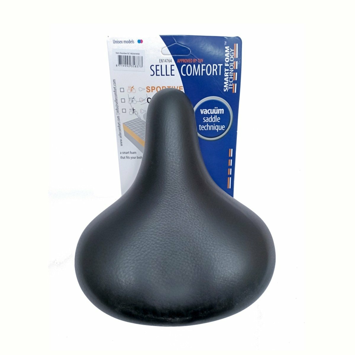 Selle Comfort zadel Retro 27 x 24,5 cm unisex Smart Foam zwart