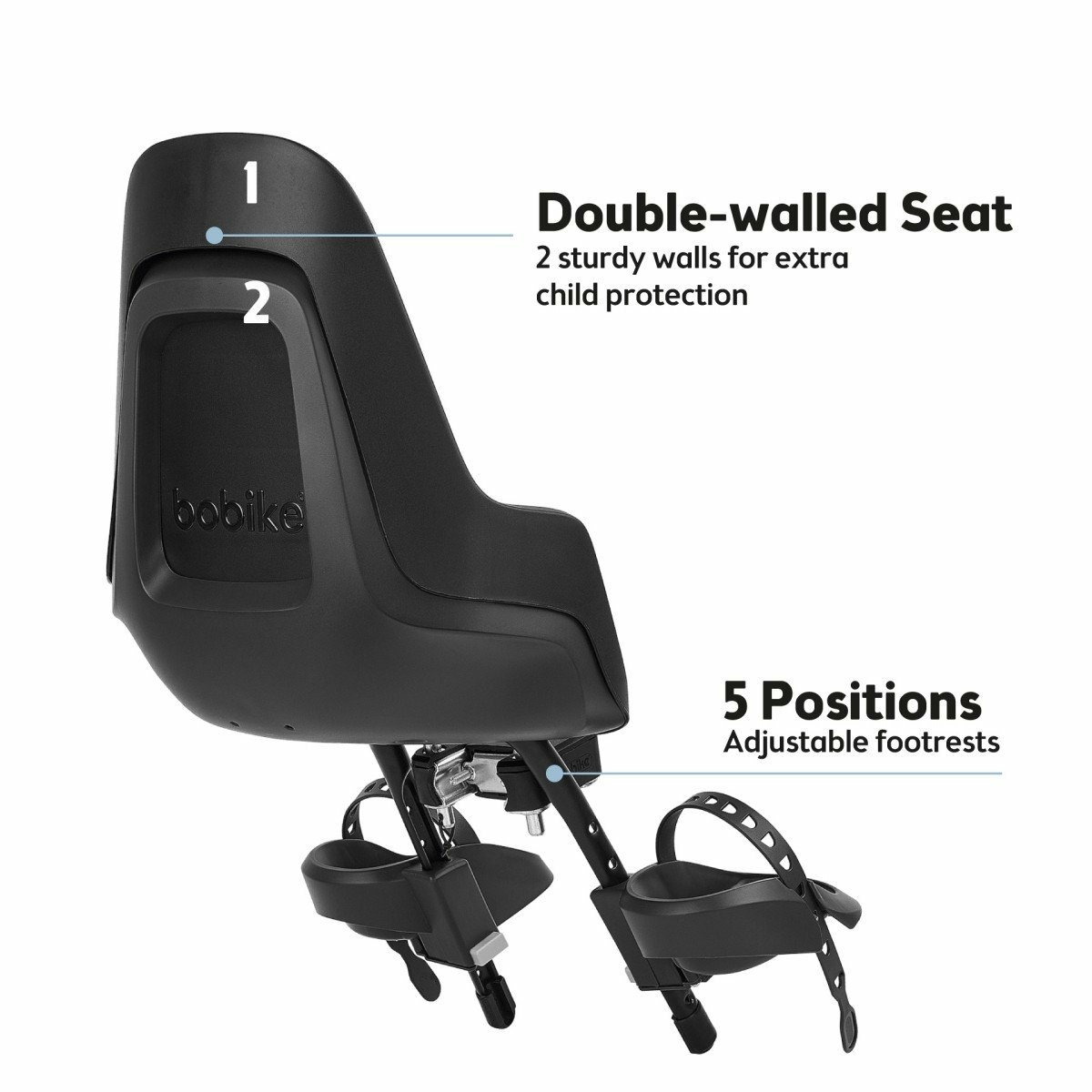 Bobike voorzitje One Mini Urban Black - Afbeelding 3