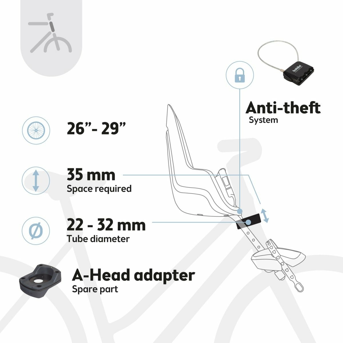 Bobike voorzitje One Mini Urban Black - Afbeelding 2